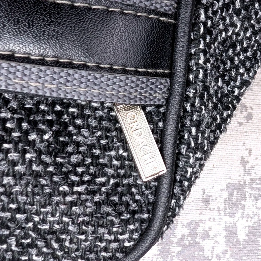 Vintage Jordache Messenger Bag Grey Black Woven Travel Laptop Bag Adjustable